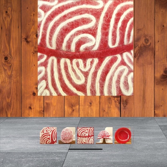 VINTAGE Wool Angora Bucket Hat Gatsby Flapper Costume Grandma Core Red Embroider - Picture 10 of 16